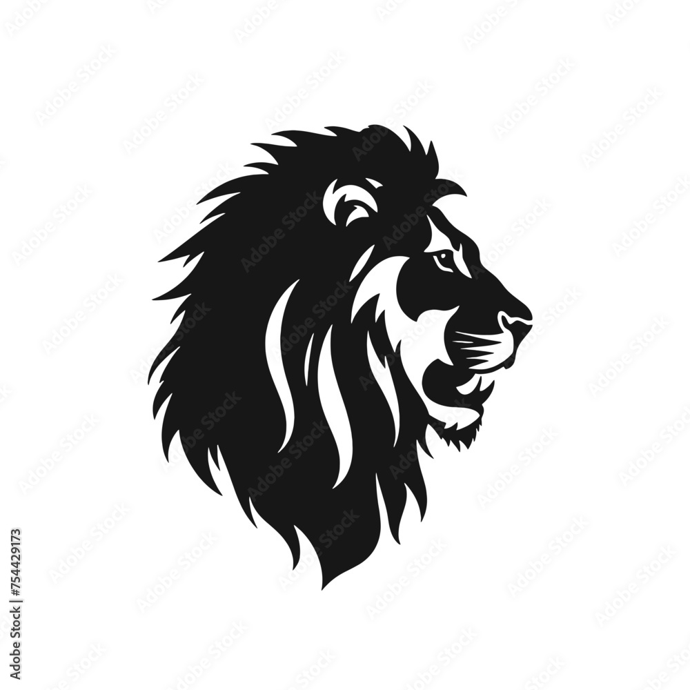 lion silhouette vector illustration template