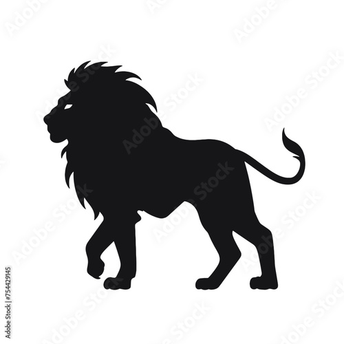 lion silhouette vector illustration template