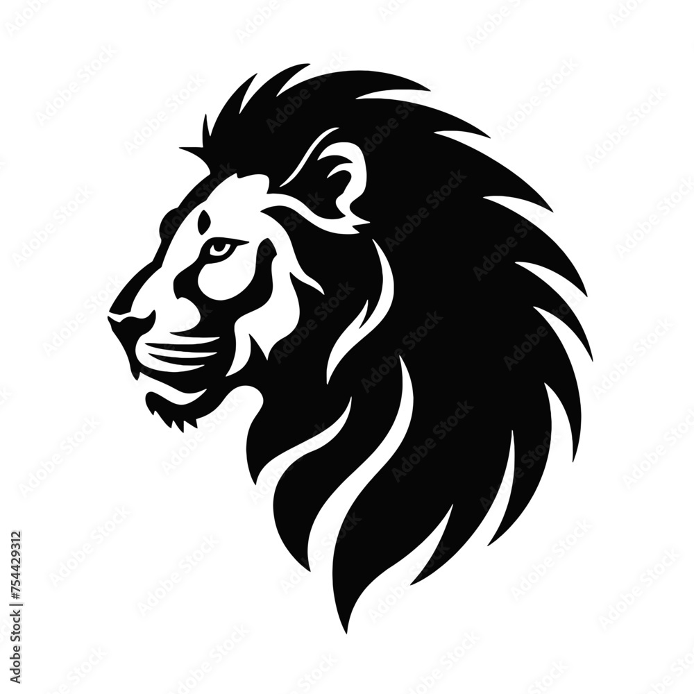 lion silhouette vector illustration template