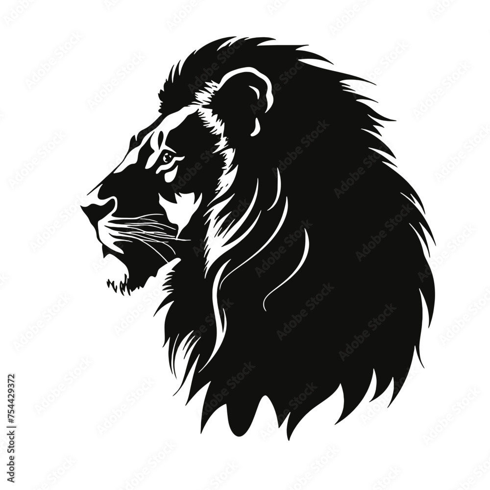 Fototapeta premium lion silhouette vector illustration template