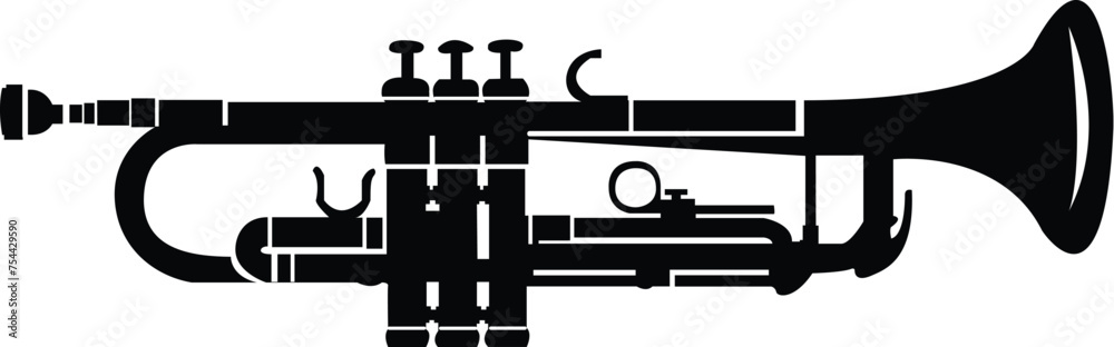 Trumpet silhouette - Musical instrument art Trumpet silhouette - Musical instrument art