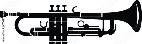 Trumpet silhouette - Musical instrument art