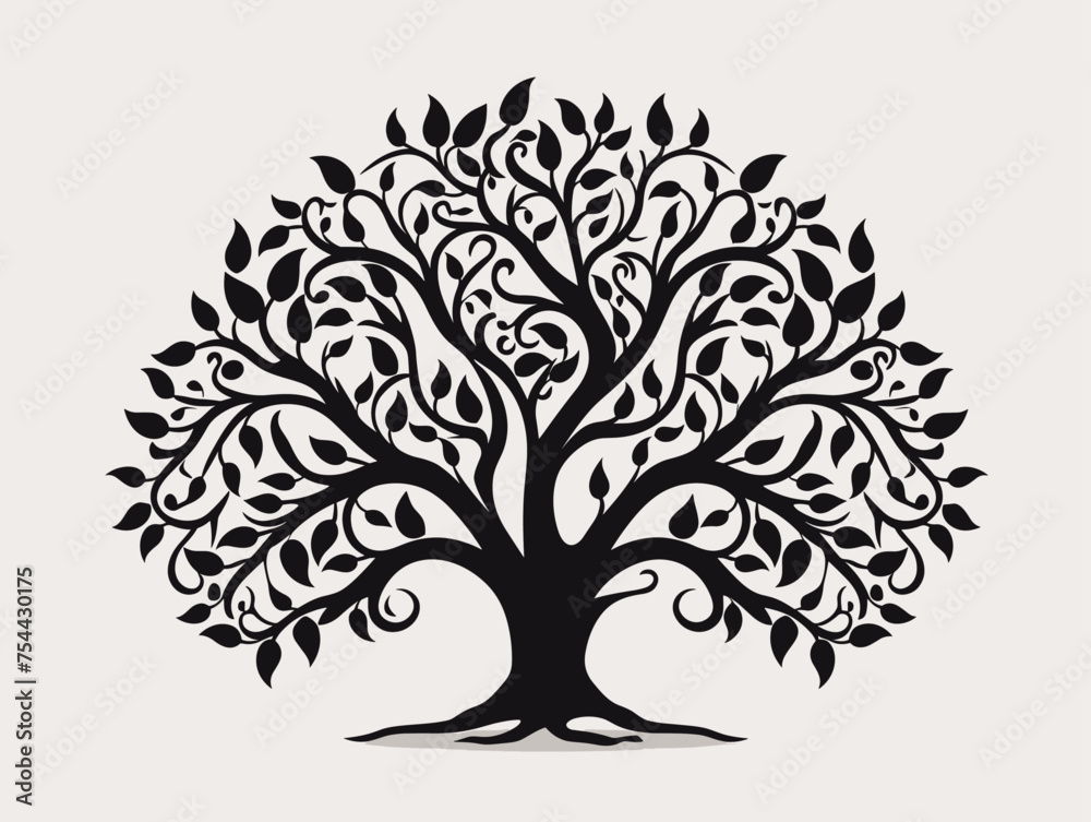 Fototapeta premium simple Vector in modern thin line style of Whimsical tree