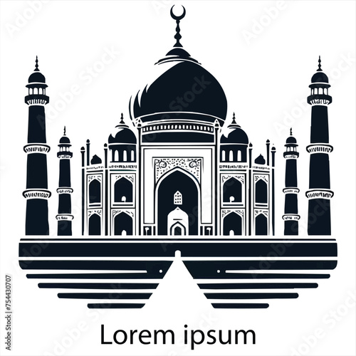  tajmahal logo on white background . 