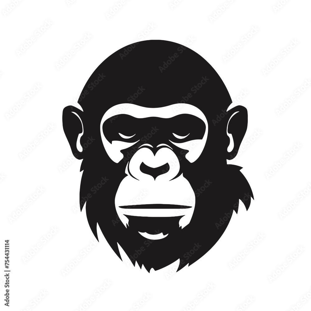 Obraz premium monkey silhouette vector design template