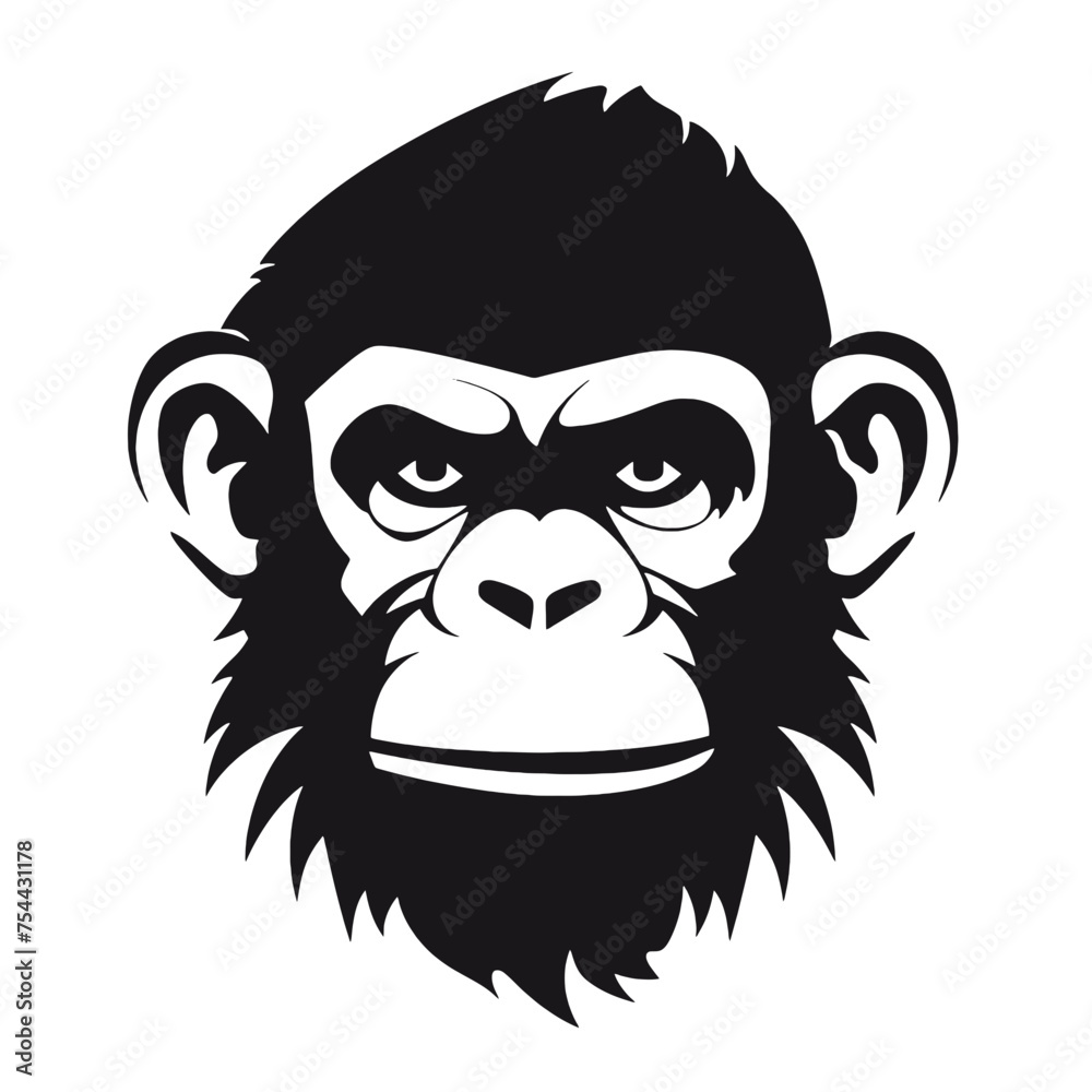 Fototapeta premium monkey silhouette vector design template