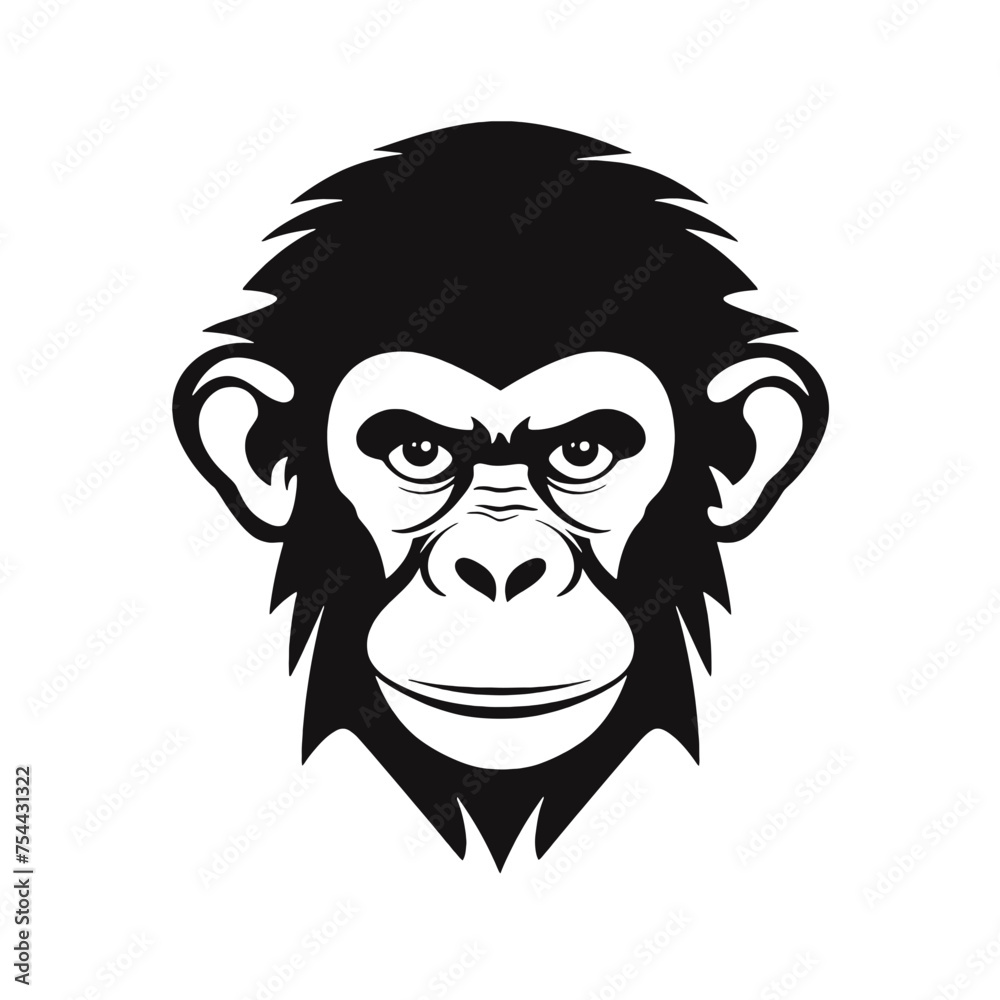 monkey silhouette vector design template