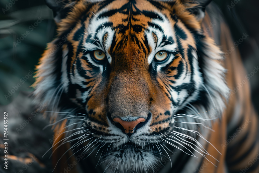 Fototapeta premium portrait of a tiger.AI generated