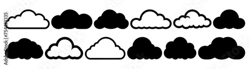 Cloud silhouette set vector design big pack of illustration and icon