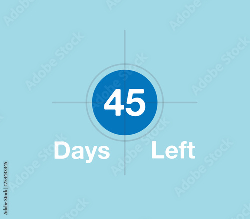 Target 45 Days left. Remaining days marker, target illustration, time focus for remaining days