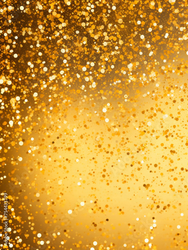 Yellow gold festive glitter shiny holiday celebration background, vertical. 