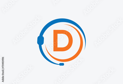 Latter D with Headphone logo