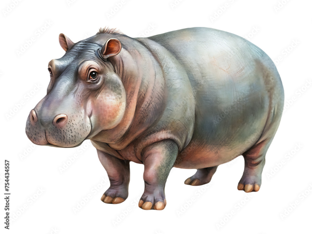 Hippo on transparent