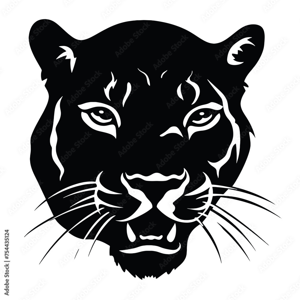 Black Panther logo Silhouette Black Panther logo Silhouette