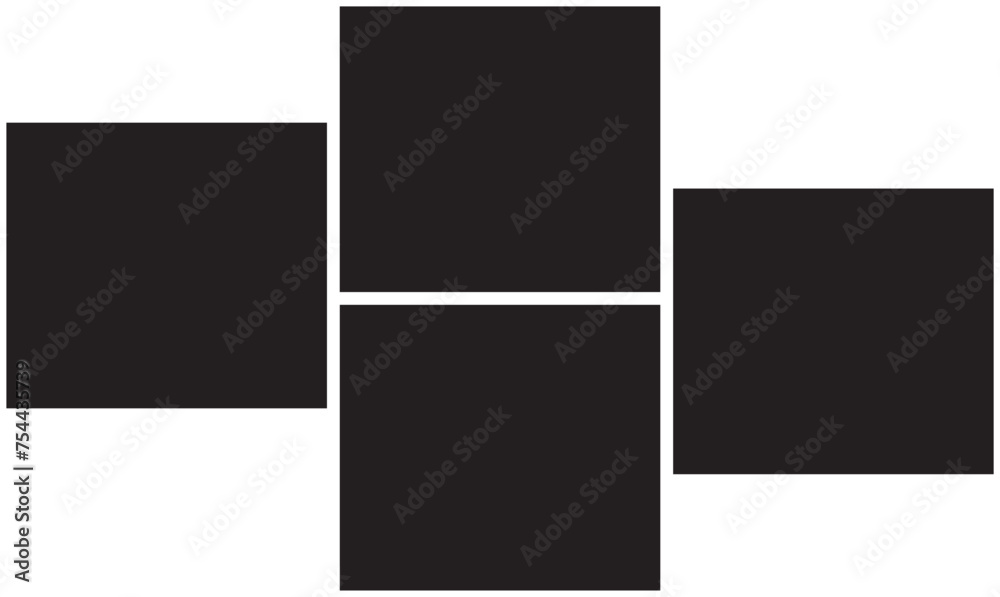 4 collage photo frame template. vector illustration 4 collage photo frame template. vector illustration