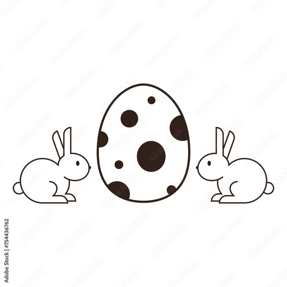 Obraz premium Rabbit head line icon. Hare, rodent, Ester symbol. Veterinary concept. Vector illustration can be used for topics domestic animals, holiday.