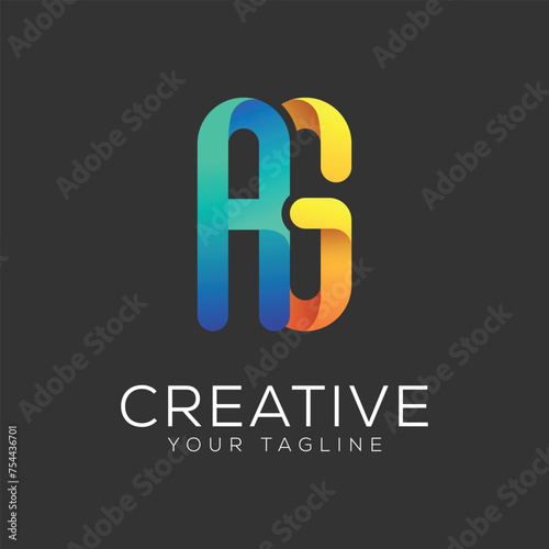 letter ag design gradient colorful logo