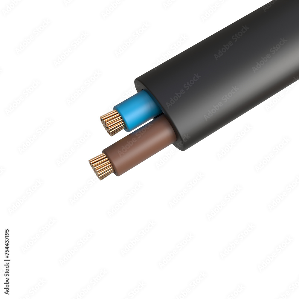 Fototapeta premium Realistic 3d wire or cable rendering for design, business, etc.