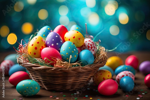 Basket of Brightly Colored ...