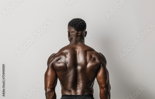 Espalda de un deportista musculoso