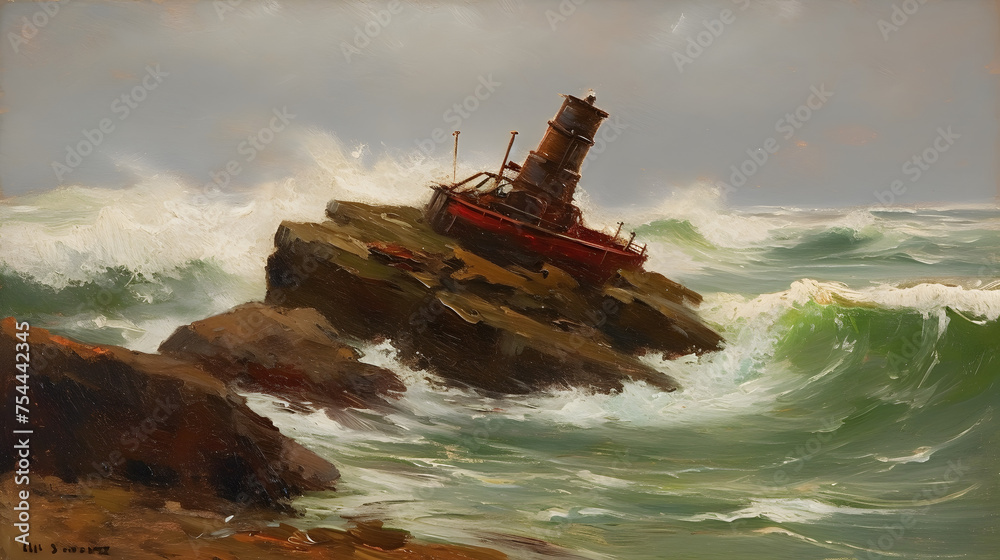 a shipwreck at sea 