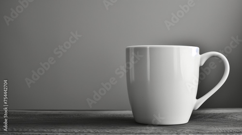 A serene moment captured in the stillness of the blank white coffee mug.