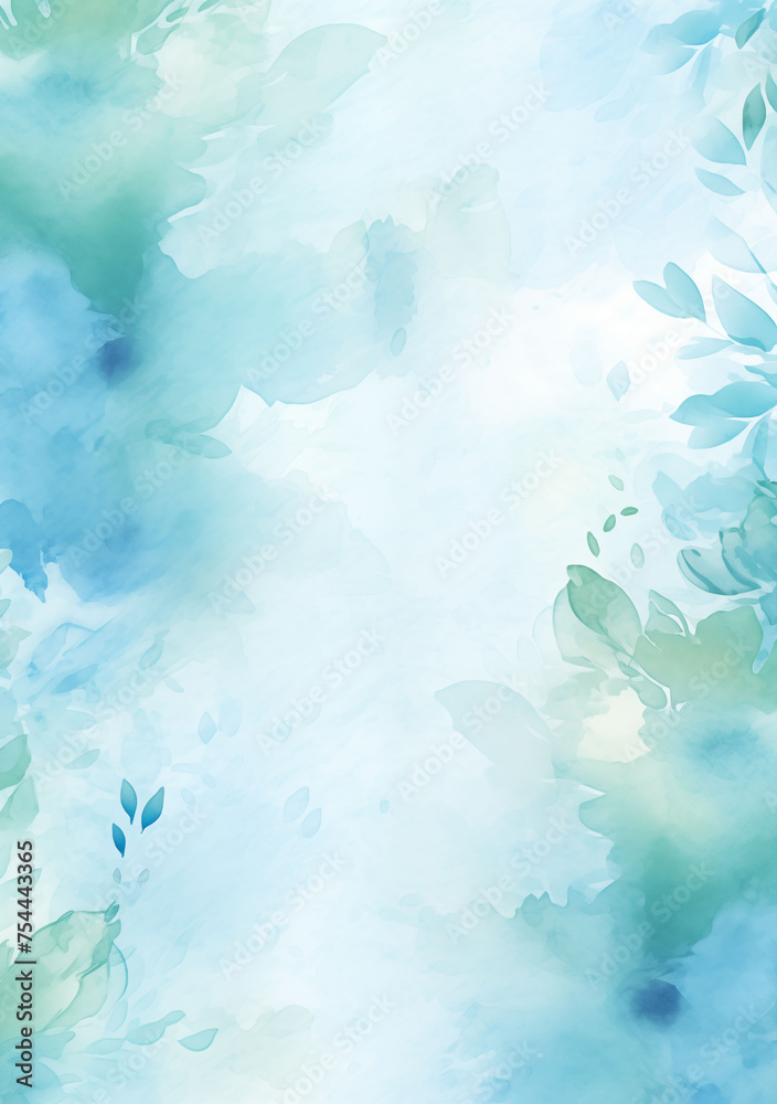A refreshing watercolor backdrop in light blue with subtle floral accents, exuding a peaceful and dreamy vibe