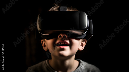 A young boy enjoying a VR headset. © Oleksandr