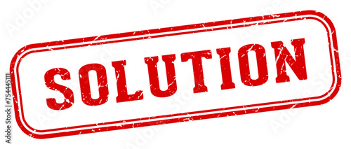 solution stamp. solution rectangular stamp on white background