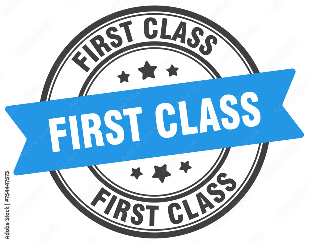 first class stamp. first class label on transparent background. round sign first class stamp. first class label on transparent background. round sign