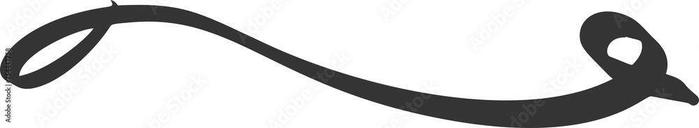 Swoosh hand drown line. Swash and swish squiggle line with swirl tail. Calligraphy wavy stroke. Curly doodle design element. Swoosh hand drown line. Swash and swish squiggle line with swirl tail. Calligraphy wavy stroke. Curly doodle design element.