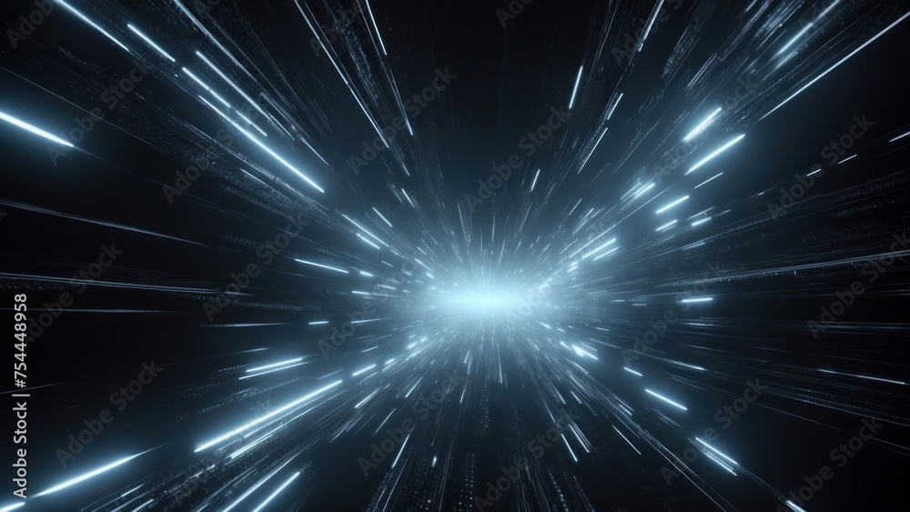 Fototapeta premium High Tech abstract backdrop with luminous particles and a dark, mysterious atmosphere