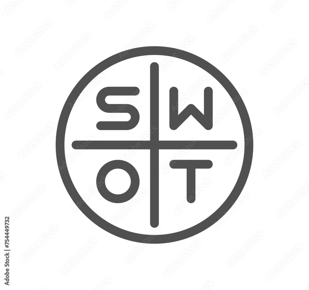 Swot analysis related icon outline and linear vector. Swot analysis related icon outline and linear vector.