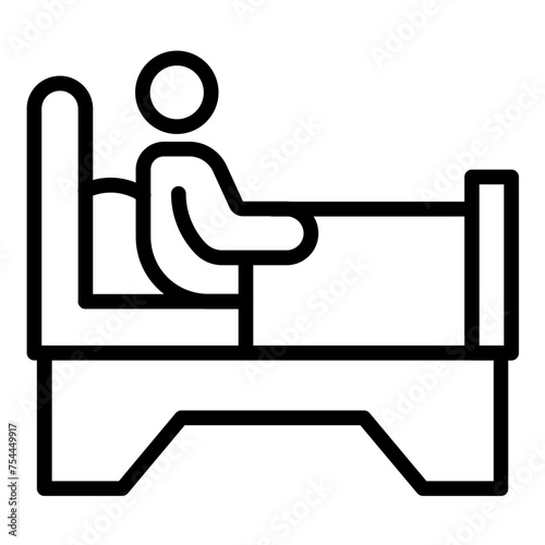 Vector Design Hospital Bedside Icon Style