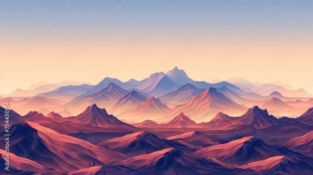 Mountain Landscape Pattern Illustration