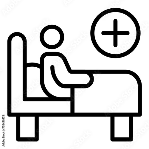 Vector Design Patient Bedside Icon Style