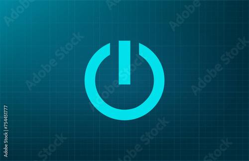 Power button symbol. Vector illustration on a blue background. Eps 10