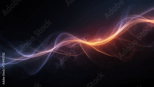 High Tech abstract backdrop with luminous particles and a dark  mysterious atmosphere