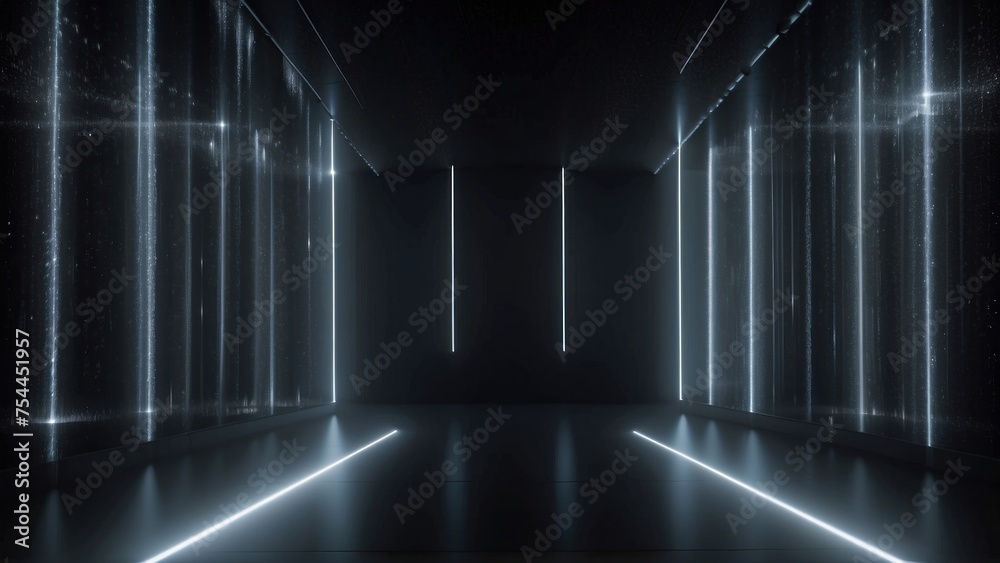 High Tech abstract backdrop with luminous particles and a dark, mysterious atmosphere