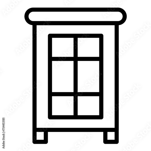 Vector Design Curio Cabinet Icon Style