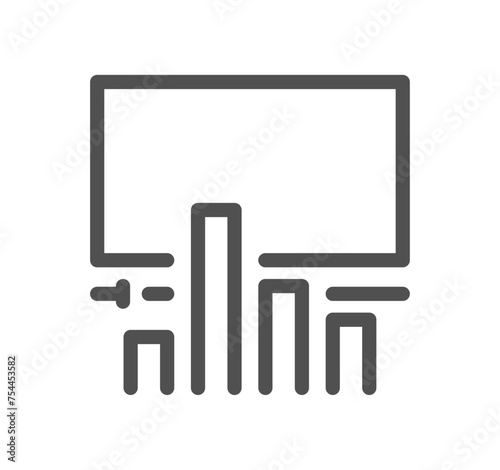 Business people meeting related icon outline and linear vector.
