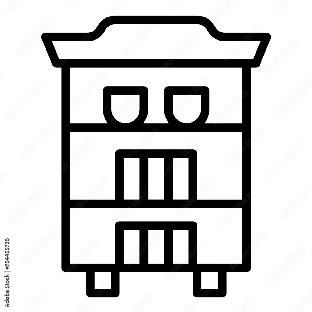 Vector Design Curio Cabinet Icon Style Vector Design Curio Cabinet Icon Style