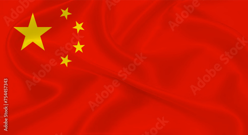 China chinese country national horizontal red yellow white government state nation flag sign,symbol design concept.chinese national patriotism celebration banner emblem flag vector illustration.
