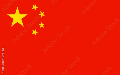 China chinese country national horizontal red yellow white government state nation flag sign,symbol  design concept.chinese national patriotism celebration banner emblem flag vector illustration. photo