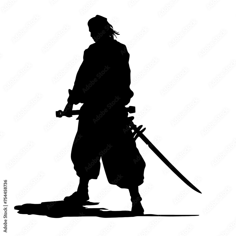 Samurai warrior Logo Design Vector. Silhouette of Samurai. Template illustration Samurai warrior Logo Design Vector. Silhouette of Samurai. Template illustration