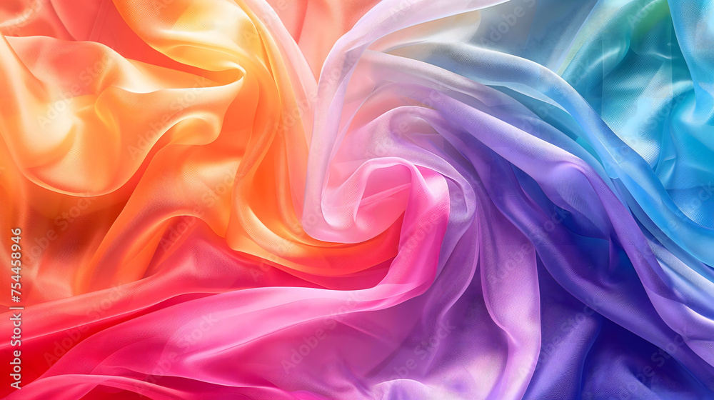 A rainbow cloth background, with vibrant colors, soft and delicate textures, AI generated image A rainbow cloth background, with vibrant colors, soft and delicate textures, AI generated image