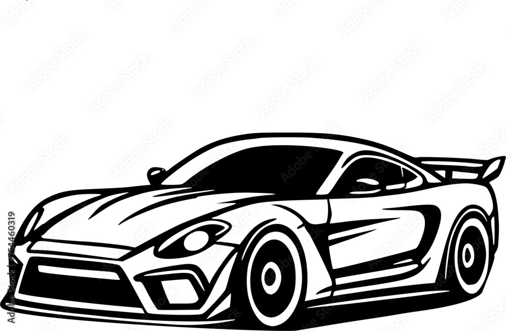 Outline sports car vector illustration