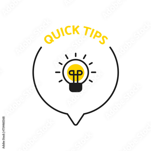 Quick tips vector label vector design