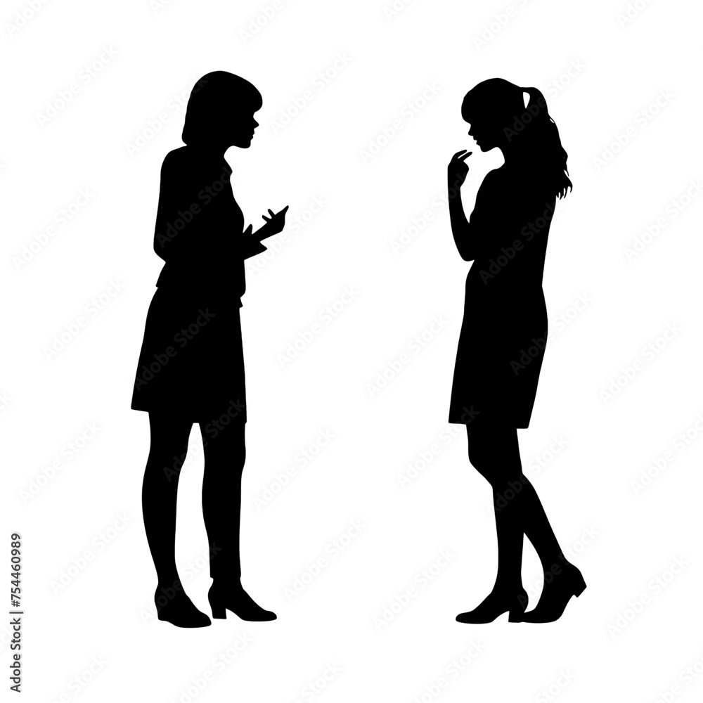 businesswoman silhouette  - vector