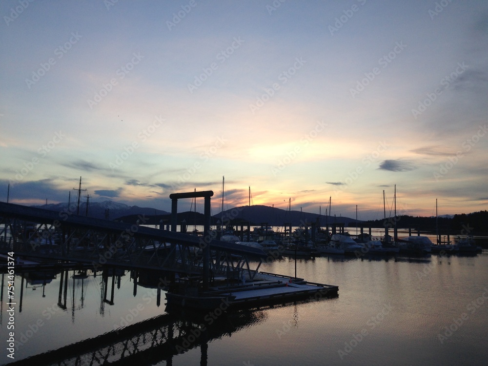 Sunset over the harbor